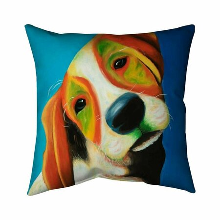 BEGIN HOME DECOR 26 x 26 in. Colorful Beagle Dog-Double Sided Print Indoor Pillow 5541-2626-AN360